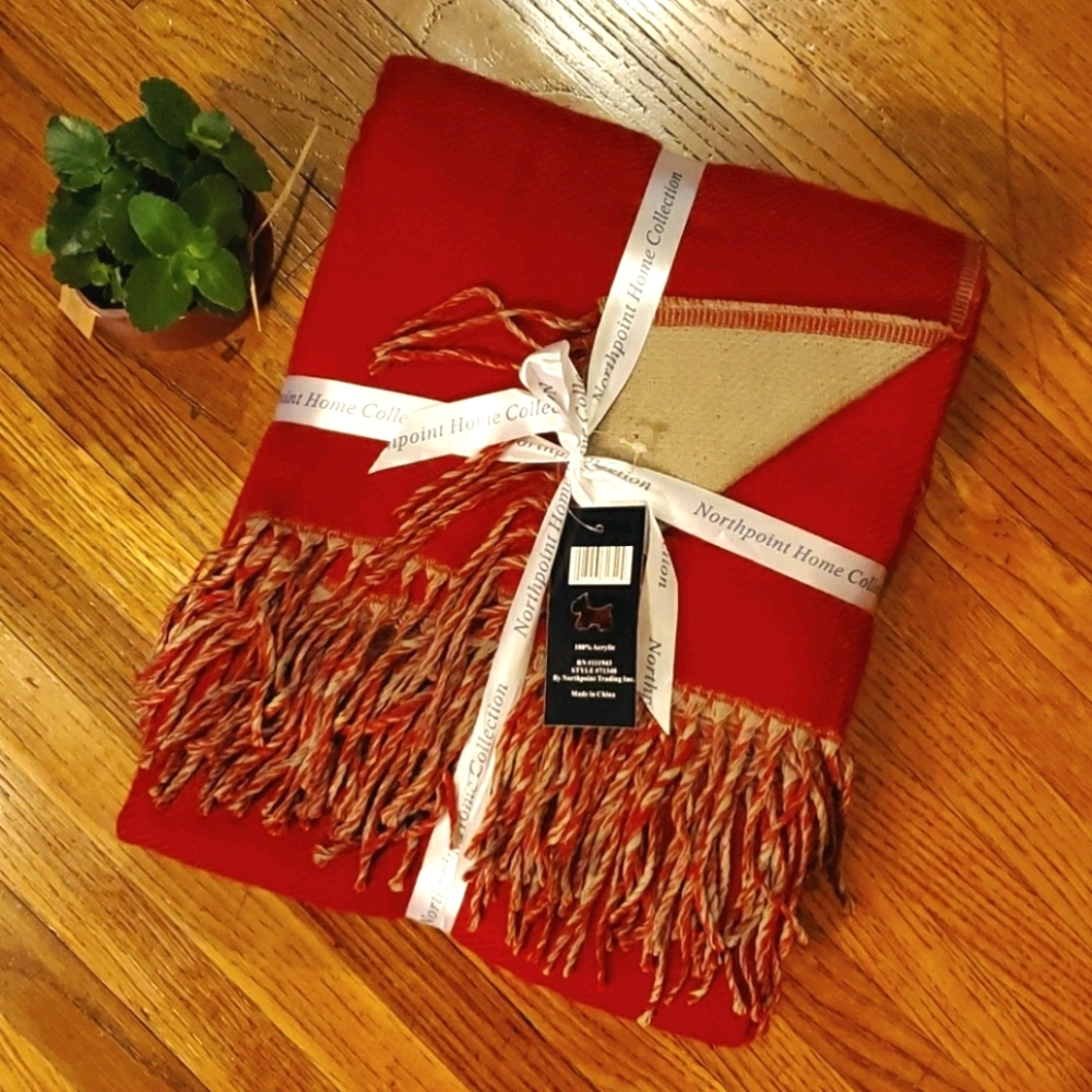 Woven acrylic throw